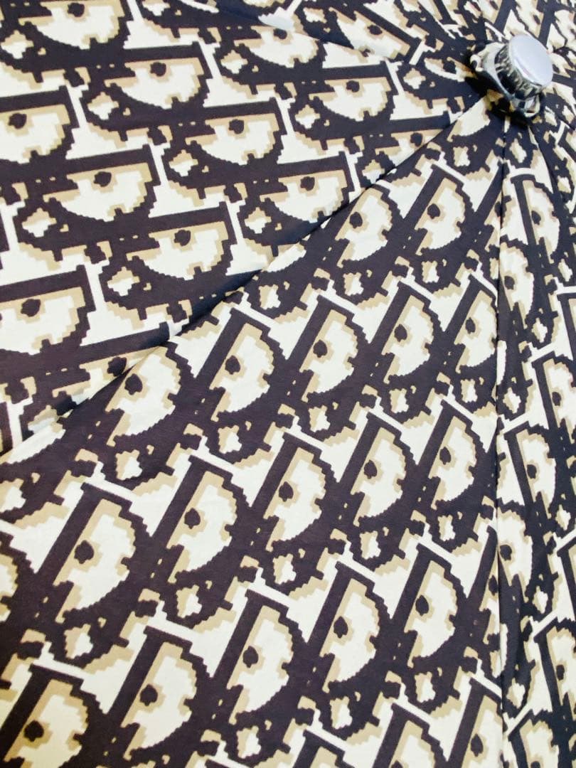 8618. Christian Dior 折りたたみ傘 トロッター柄 雨傘