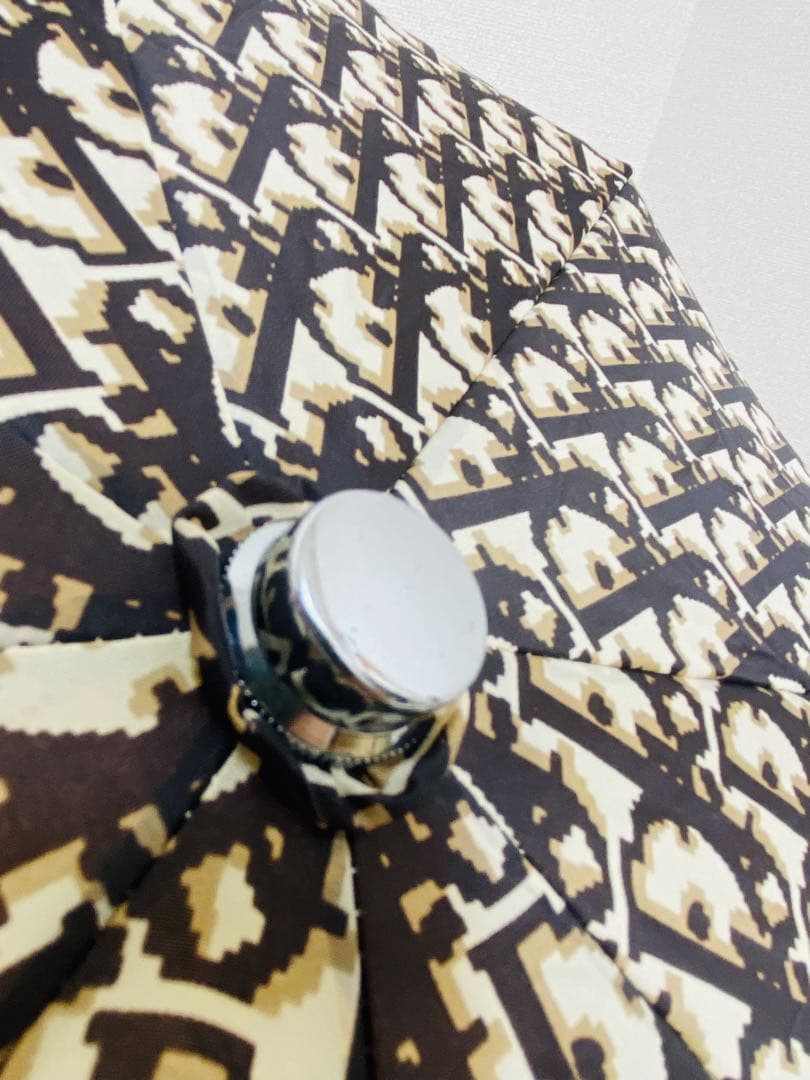 8618. Christian Dior 折りたたみ傘 トロッター柄 雨傘