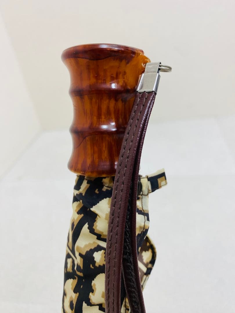 8618. Christian Dior 折りたたみ傘 トロッター柄 雨傘