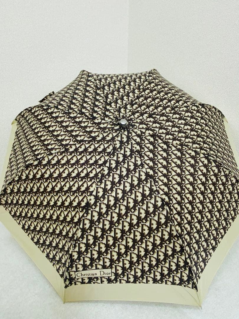 8618. Christian Dior 折りたたみ傘 トロッター柄 雨傘