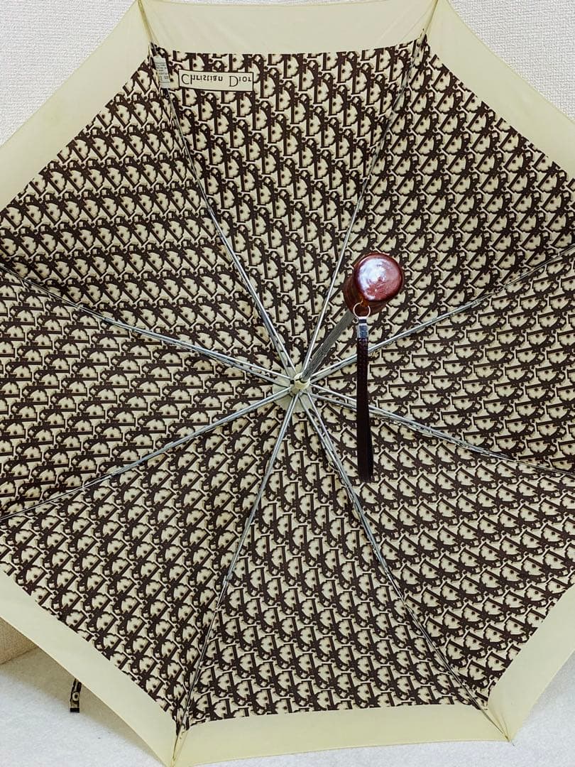 8618. Christian Dior 折りたたみ傘 トロッター柄 雨傘