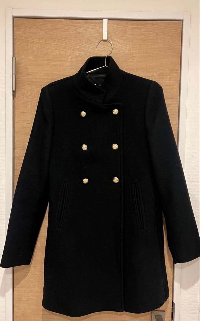 ZARA ウール ブラック ダブルブレストコート