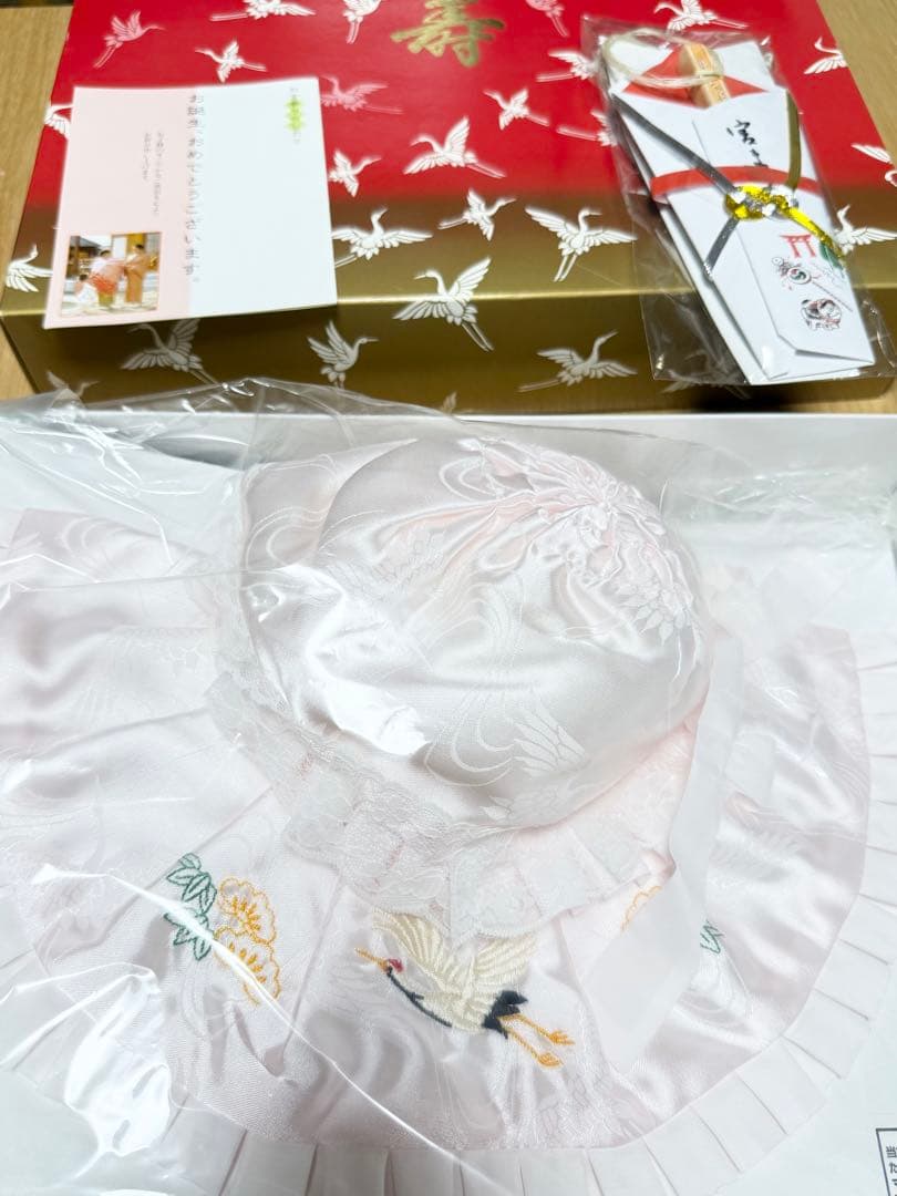 u*c様 お宮参り、産着 正絹 薄ピンク 刺繍 女の子長襦袢