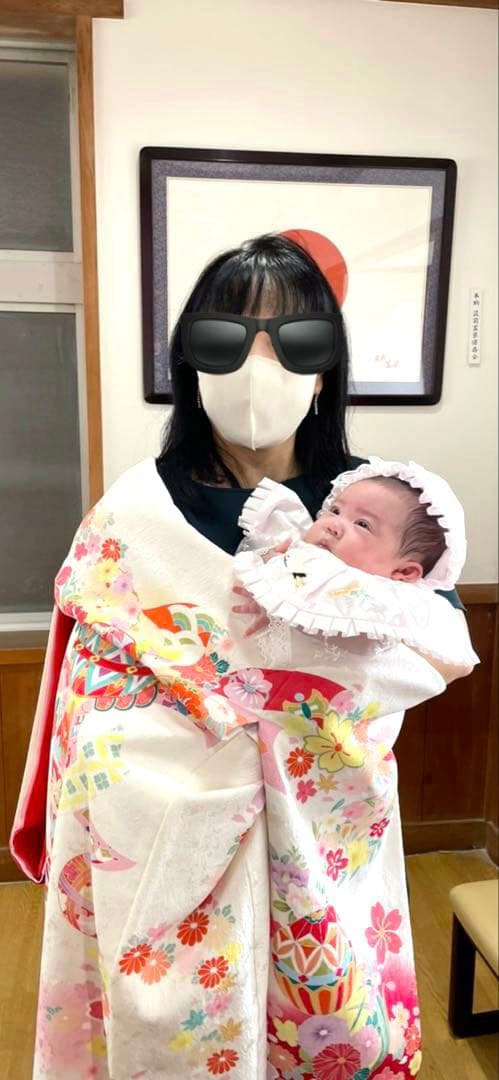 u*c様 お宮参り、産着 正絹 薄ピンク 刺繍 女の子長襦袢