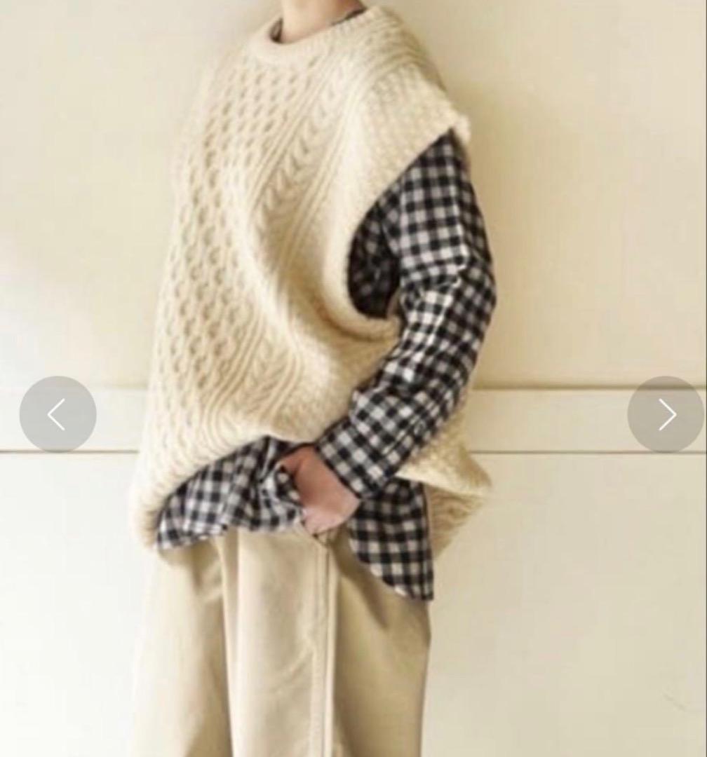 極美品♪ジャーナルスタンダードラックス◆アランアミクルーネックベスト　ケーブル