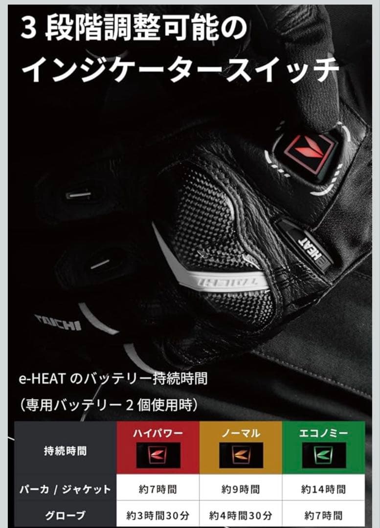 RSタイチ バイク 電熱 インナージャケット バッテリー セット品