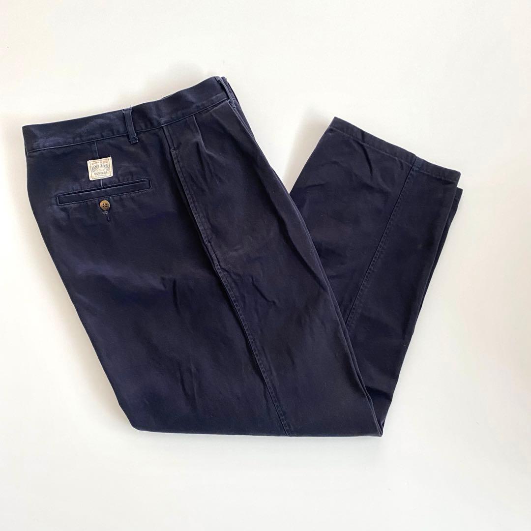 USA製 ポロラルフローレン 紺 ポロチノ 初期型 アンドリュー ツータック