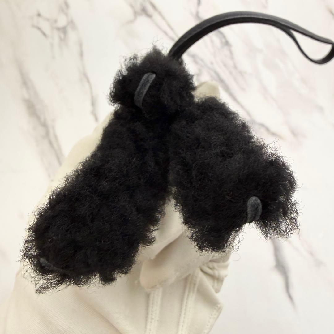 【新品未使用】エルメス バディ チャーム ブラック ムートン W刻印