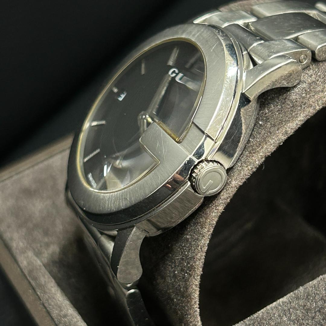 稼動品 グッチ GUCCI メンズ 腕時計 101J ブラック文字盤 クォーツ