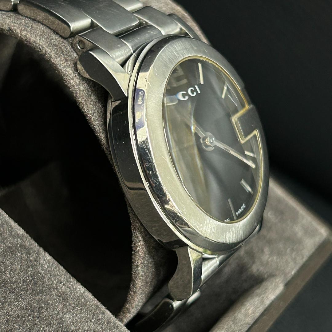 稼動品 グッチ GUCCI メンズ 腕時計 101J ブラック文字盤 クォーツ