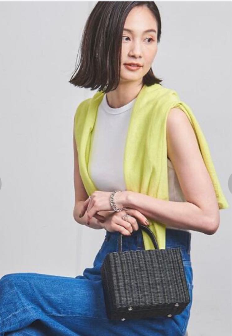 UNITED ARROWS ラタン スクエア ミニバッグ