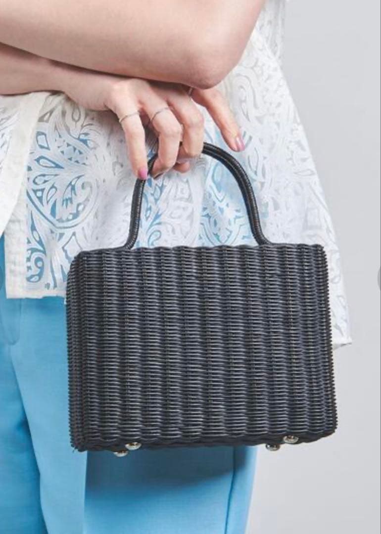 UNITED ARROWS ラタン スクエア ミニバッグ