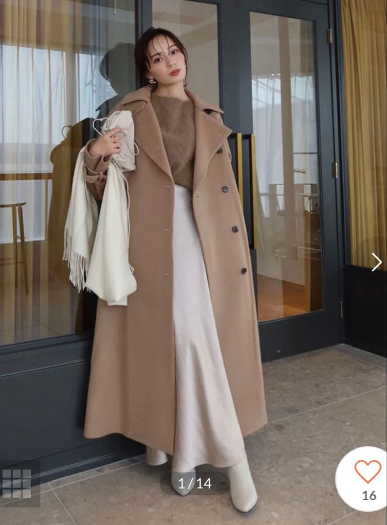 anuans アニュアンス　ウールトレンチコート　アイボリー