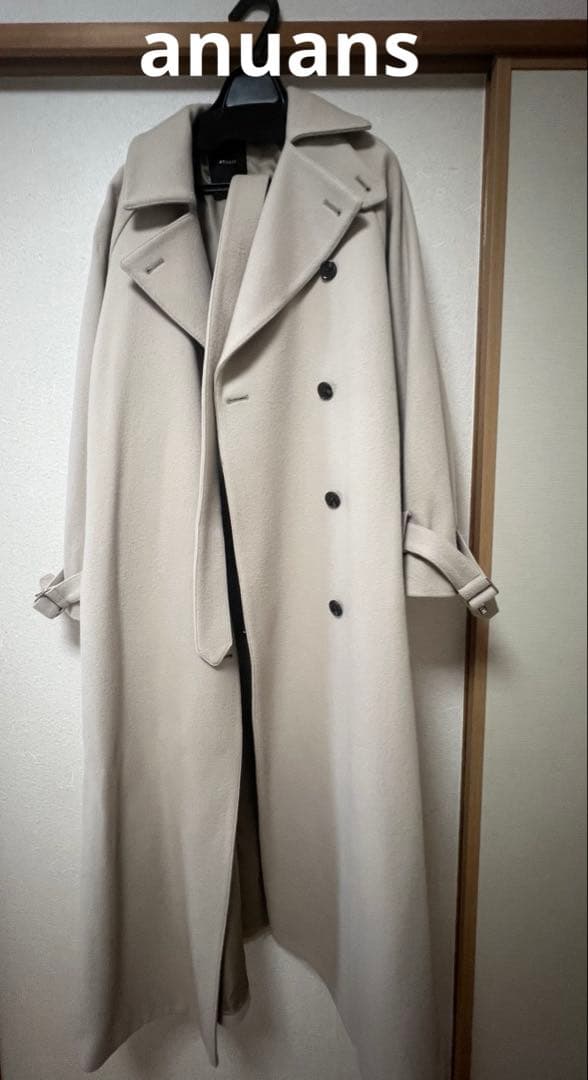 anuans アニュアンス　ウールトレンチコート　アイボリー