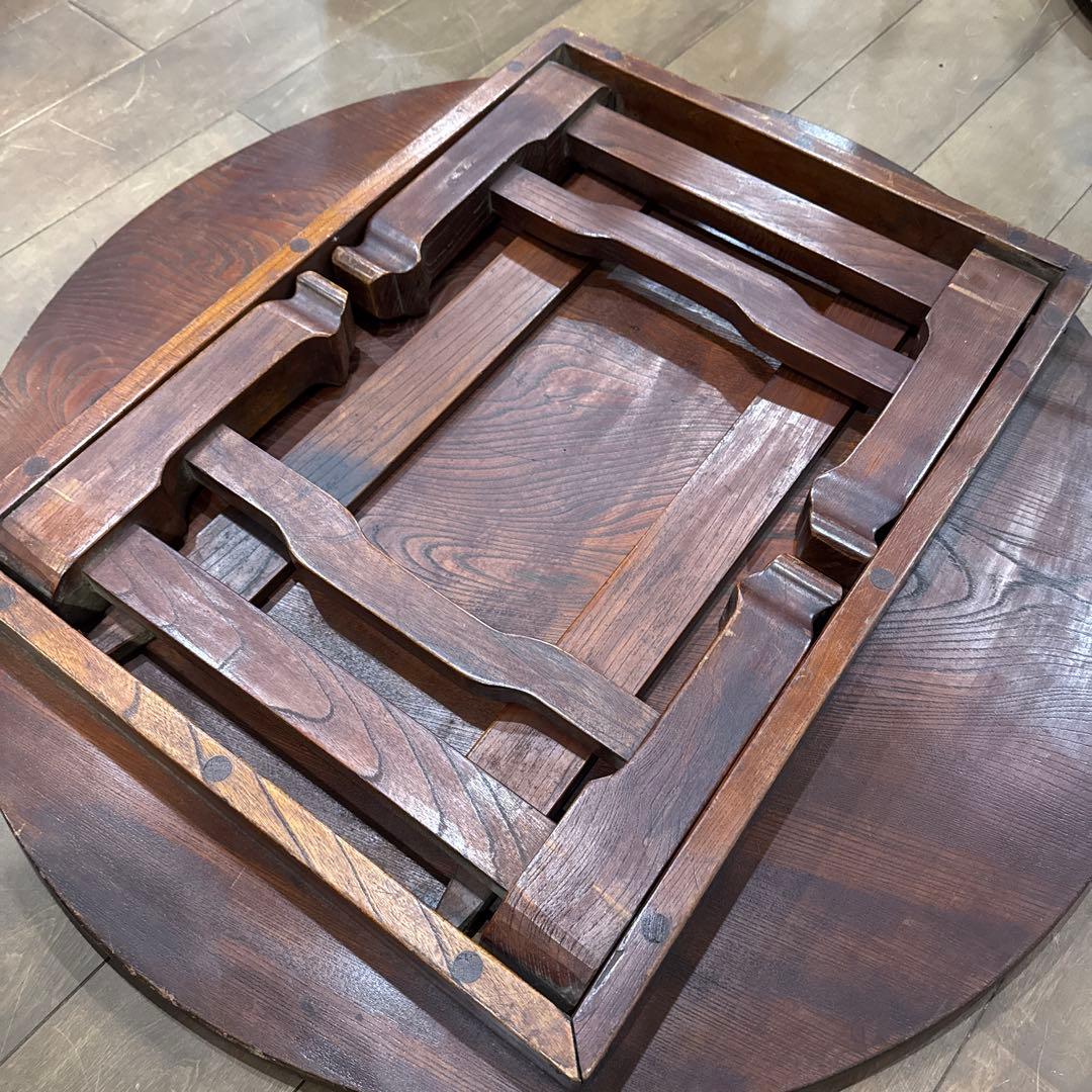 折り畳みちゃぶ台 欅材 昭和レトロ