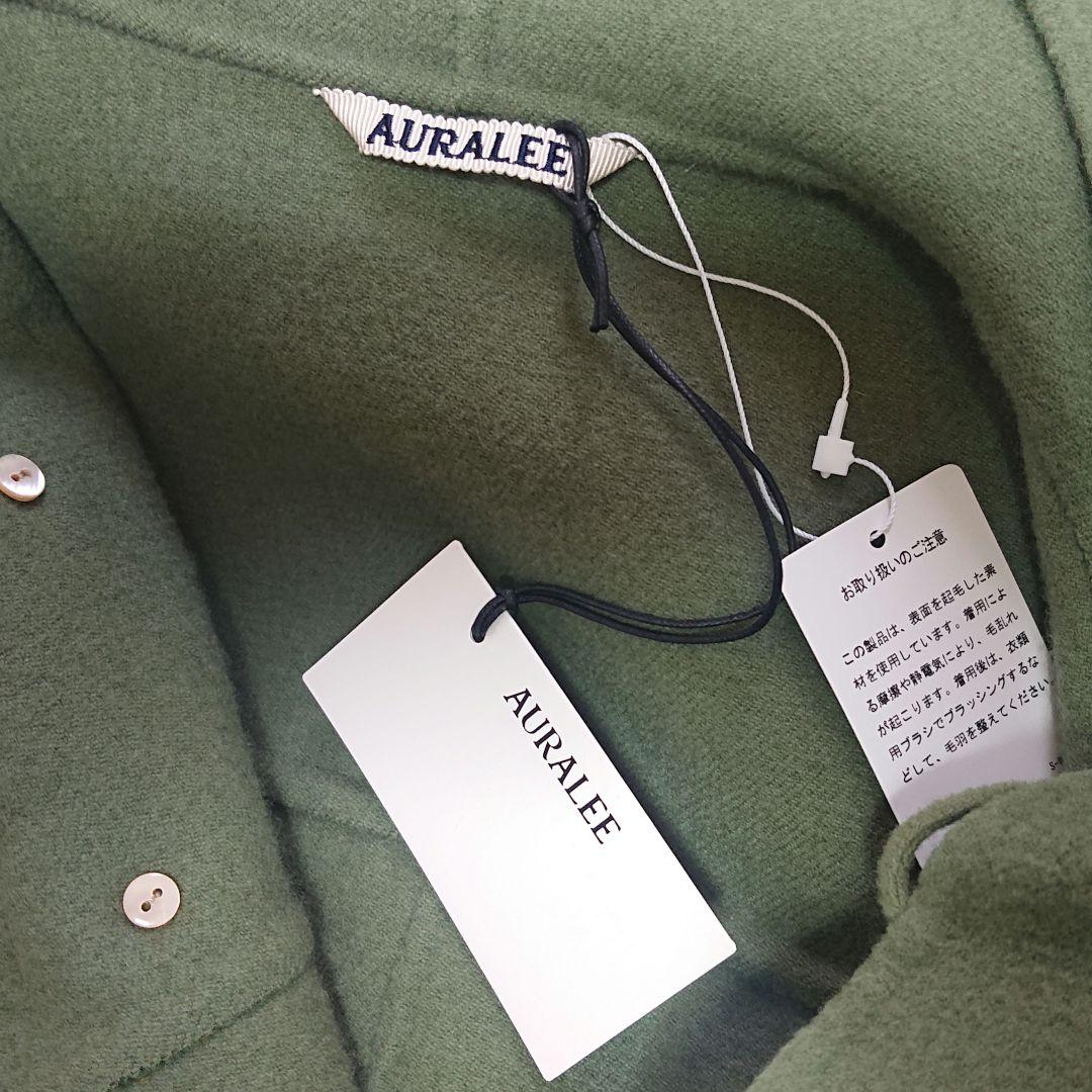 未使用オーラリーベロアブラッシュドウールメルトンハンドソーンフーデッドコート3