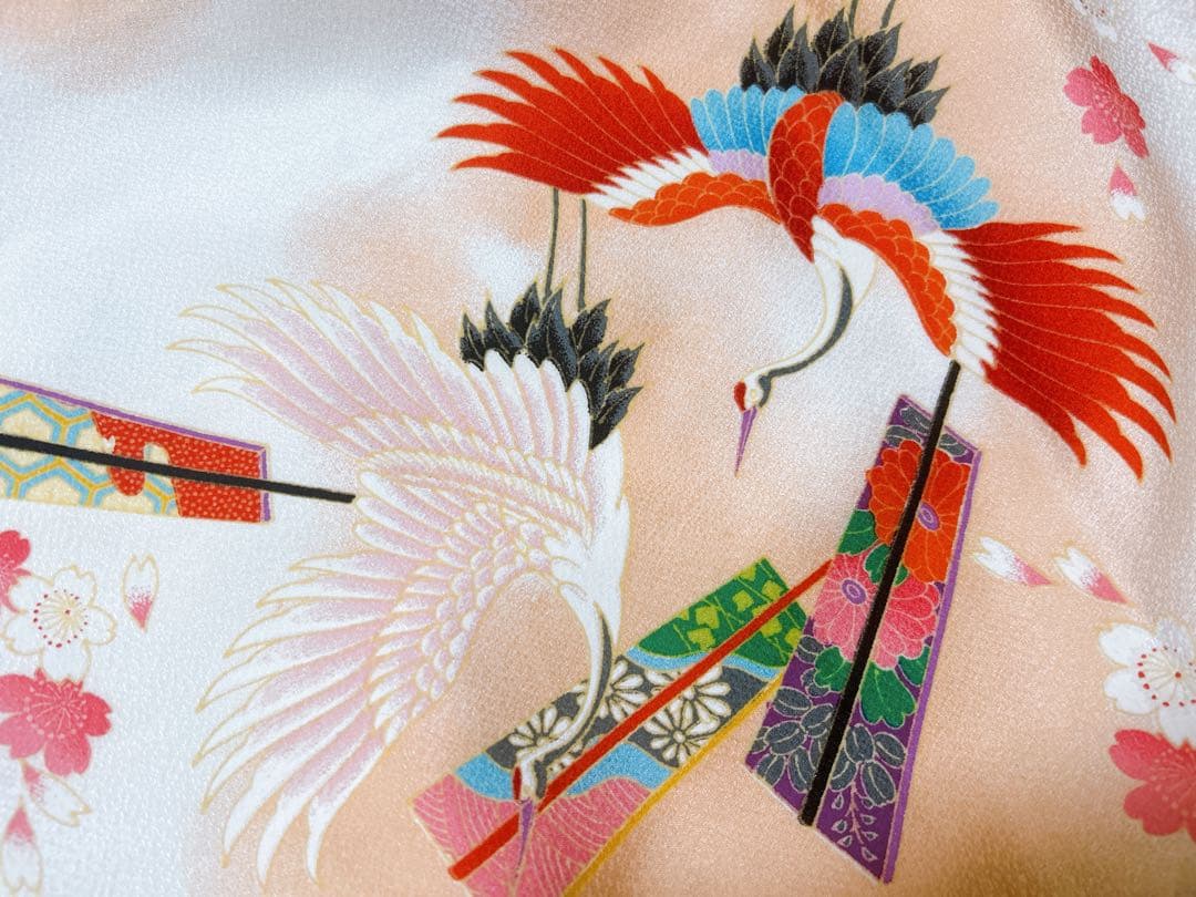 人気総絞り被布♡七五三　3歳　女の子　フルセット　赤　鶴