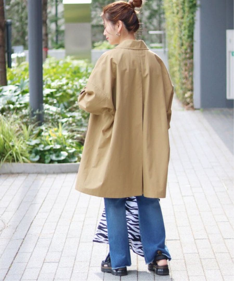 【美品】ステンカラーコート ハイカウントワイドステンカラーコート