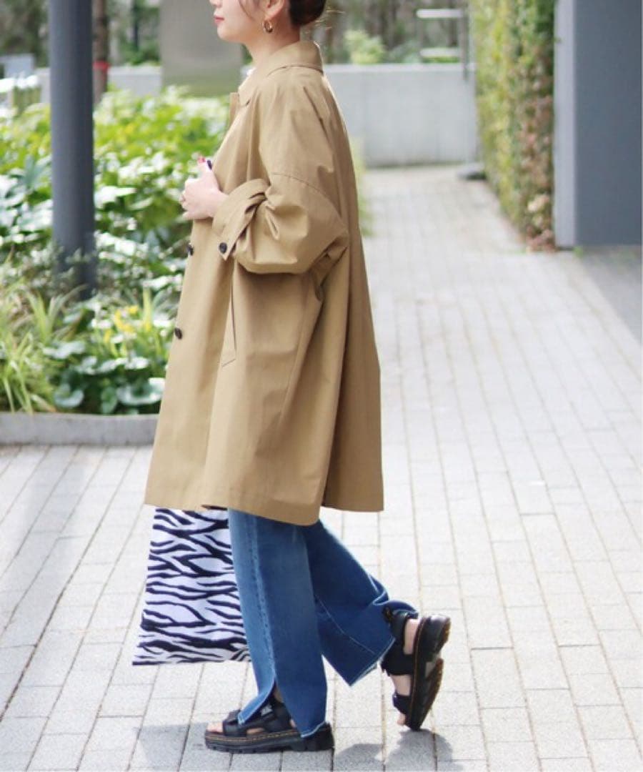 【美品】ステンカラーコート ハイカウントワイドステンカラーコート