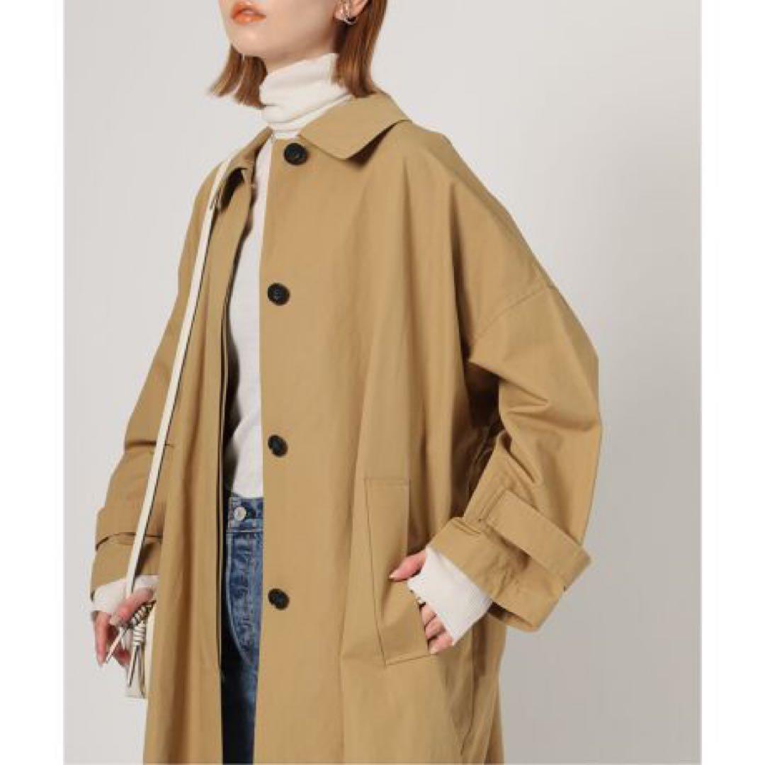 【美品】ステンカラーコート ハイカウントワイドステンカラーコート