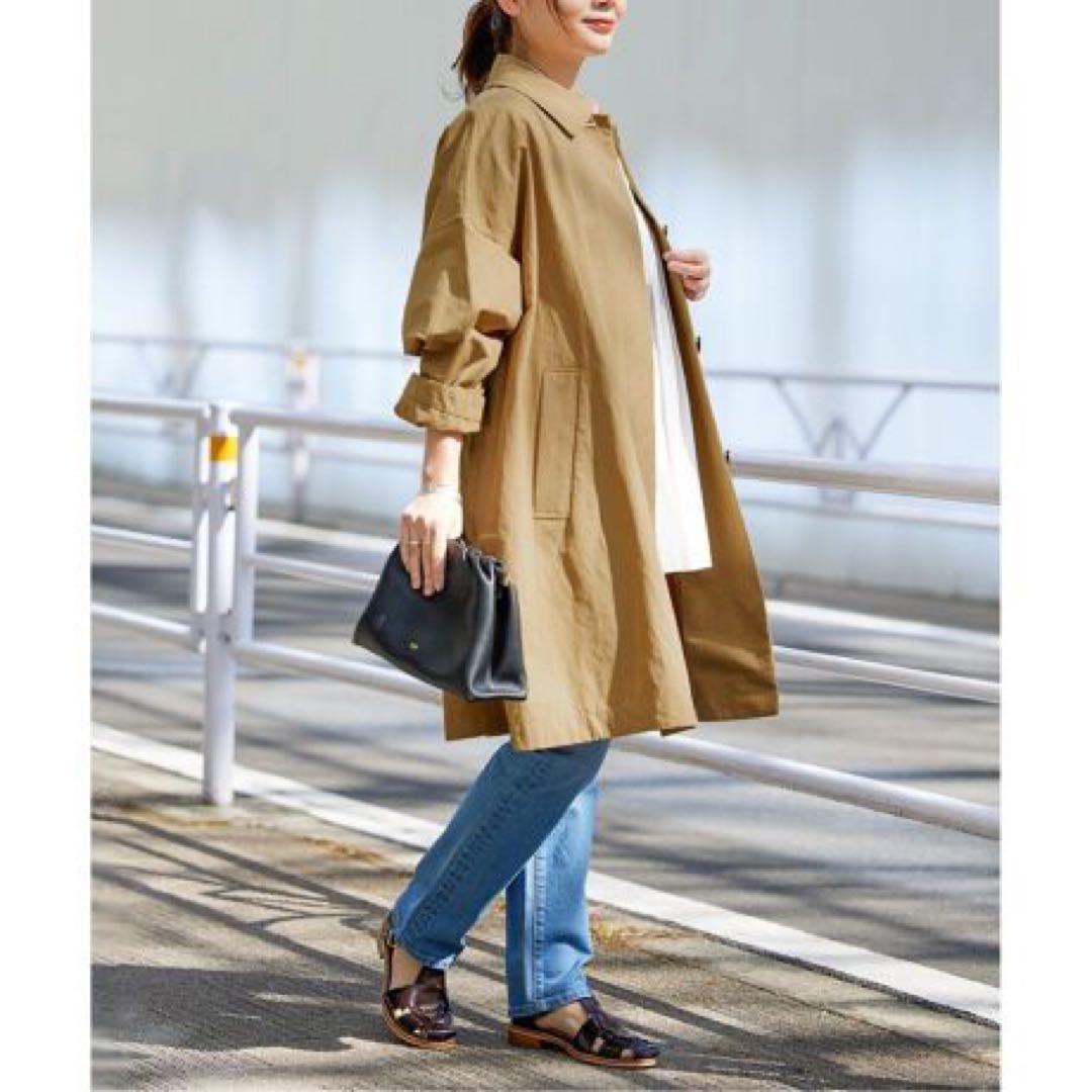 【美品】ステンカラーコート ハイカウントワイドステンカラーコート