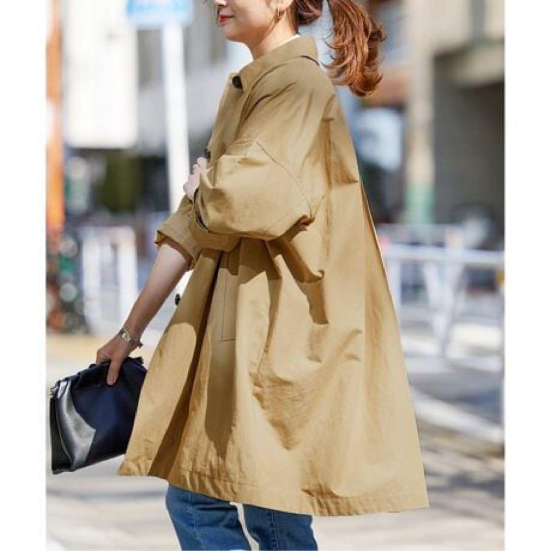 【美品】ステンカラーコート ハイカウントワイドステンカラーコート