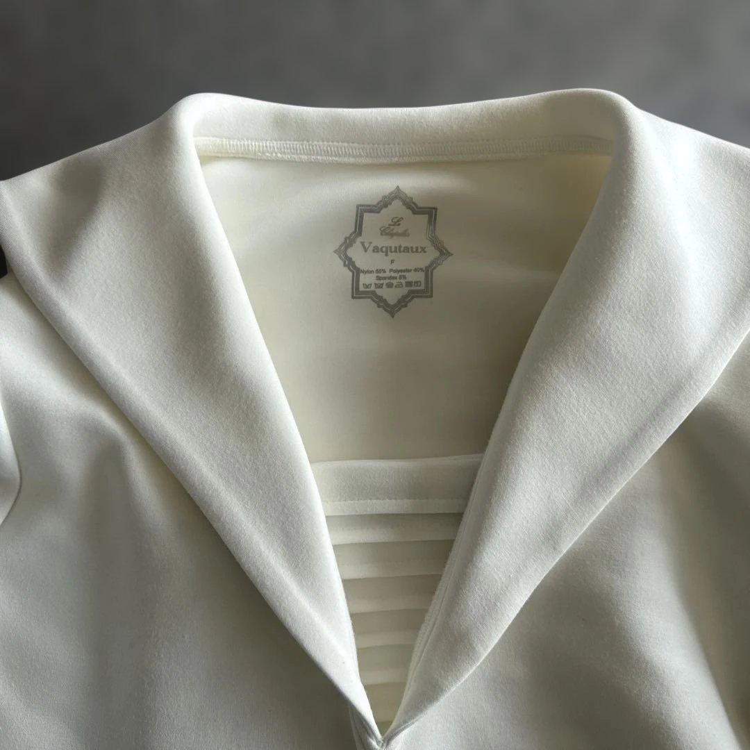 ヴァクトーVaqutauxフライトジャージ セーラーカットソー　ミルク