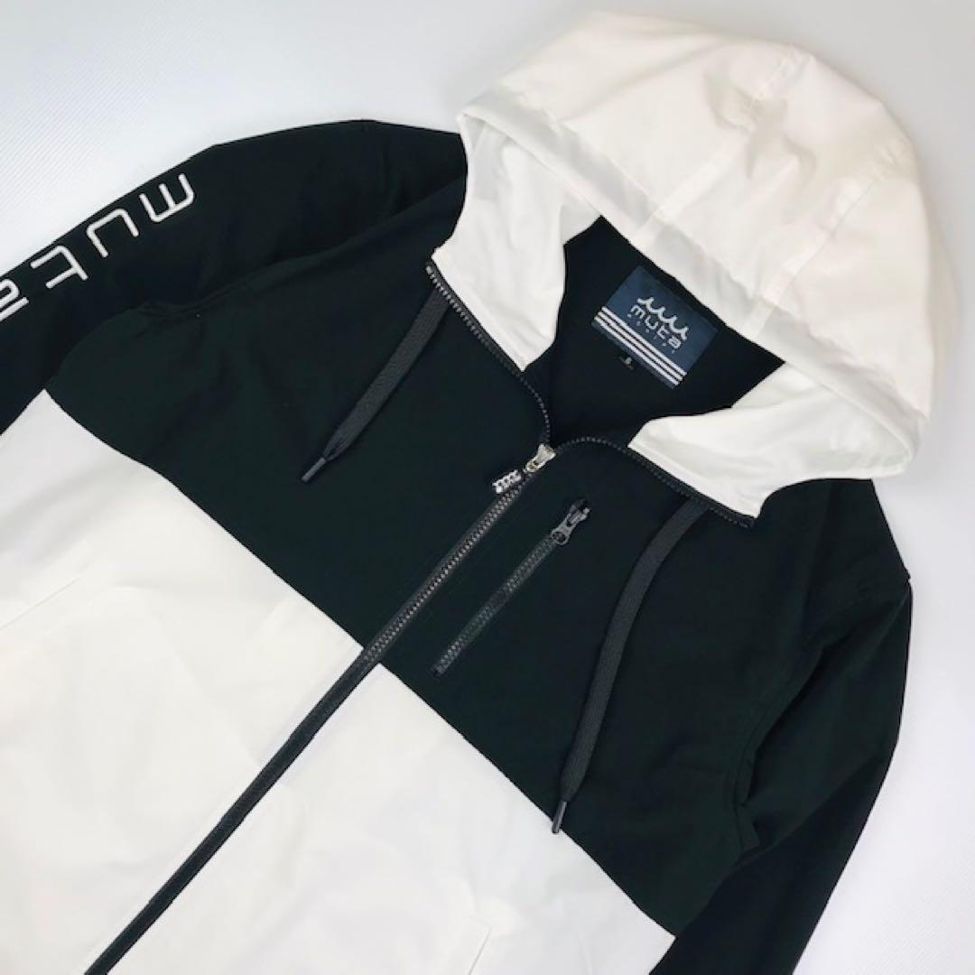 美品★muta・ムータ WAVEロゴ刺繍 4WAYストレッチフーディー(6)