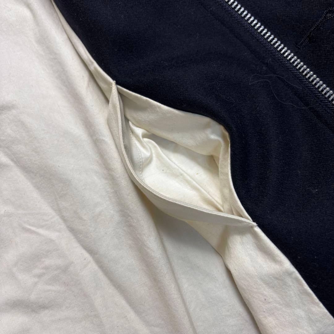 美品✨08sircus ゼロエイトサーカス メルトン フーデットコート ブラック