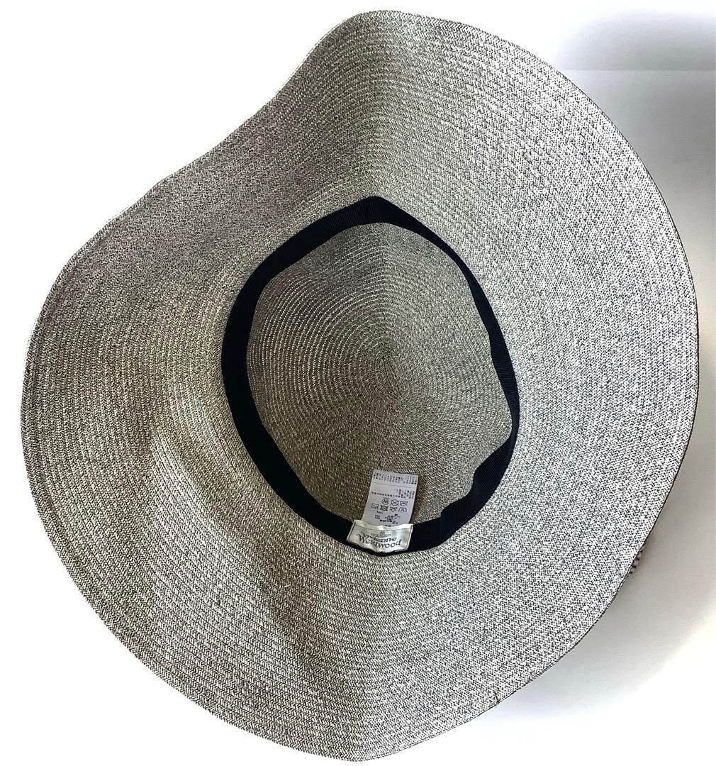 新品★ヴィヴィアンウエストウッド★洗えるツバ広ハット★麦わら帽子クロッシェ日本製