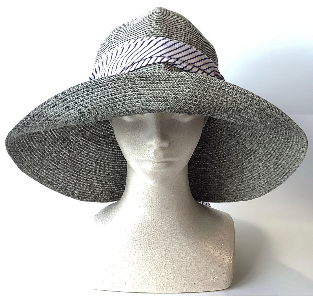 新品★ヴィヴィアンウエストウッド★洗えるツバ広ハット★麦わら帽子クロッシェ日本製