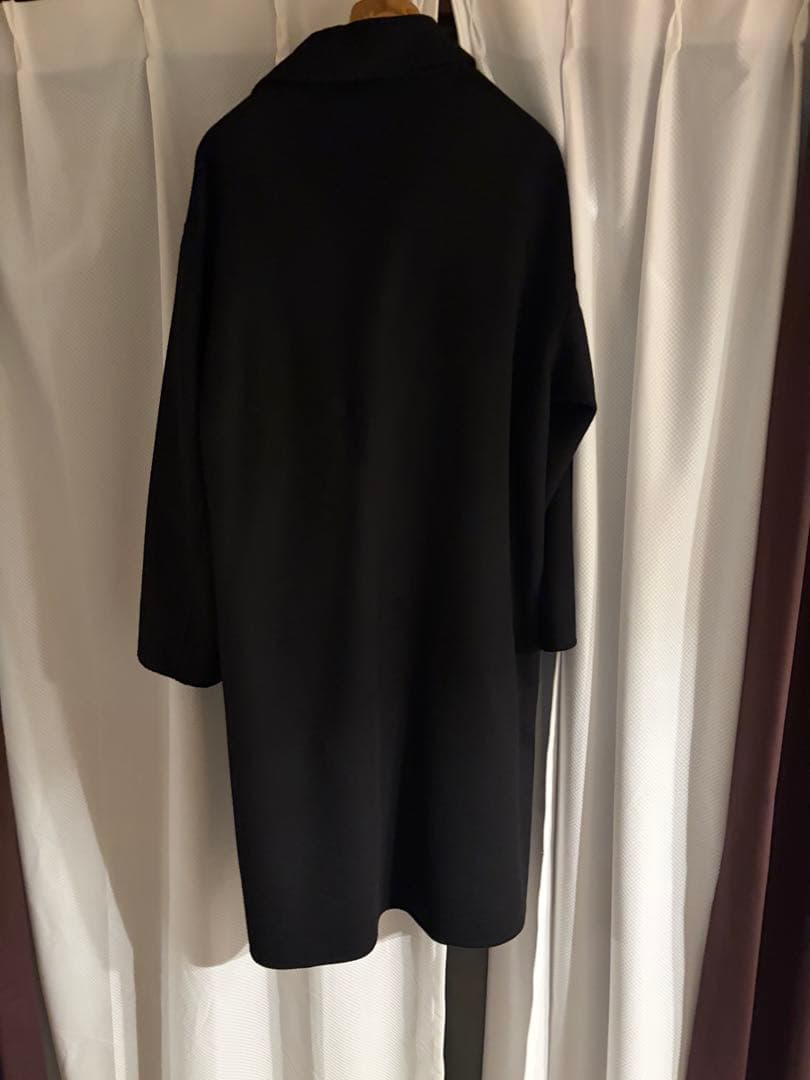 アダムエロペ　メリノウール ダブルフェイス セミダブルコート マフラー付き　L