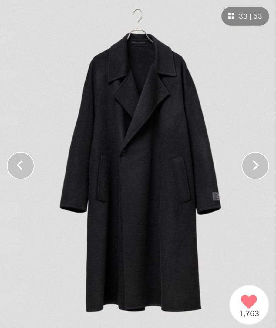 アダムエロペ　メリノウール ダブルフェイス セミダブルコート マフラー付き　L