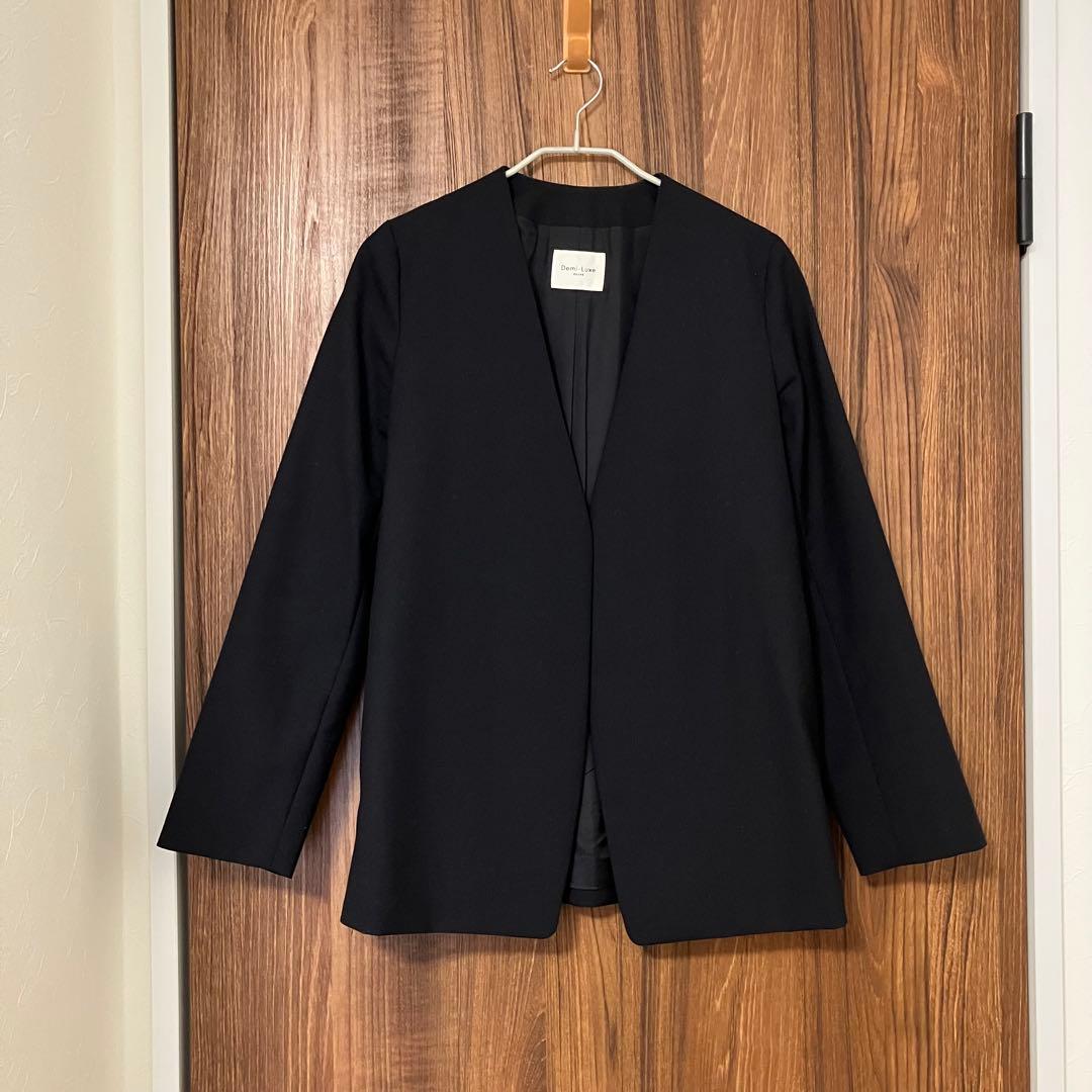 Demi-luxe BEAMS ノーカラーウールジャケット　34