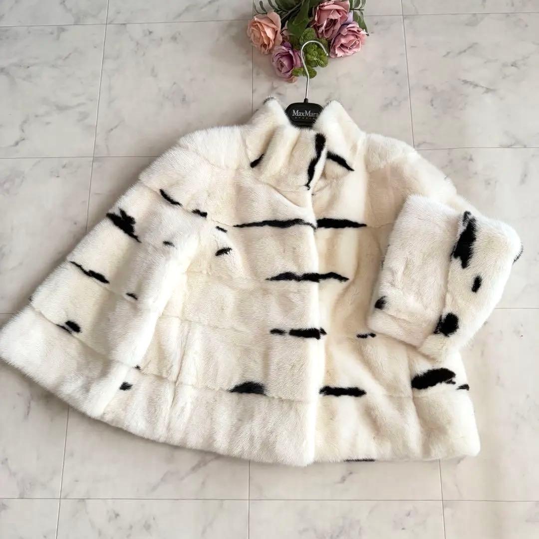 近年物★コペンハーゲン パールミンク クロップド丈 ファーコート 毛皮 横段軽量