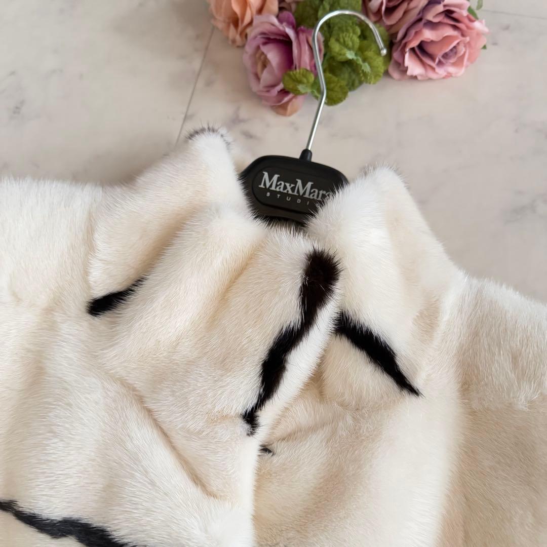 近年物★コペンハーゲン パールミンク クロップド丈 ファーコート 毛皮 横段軽量