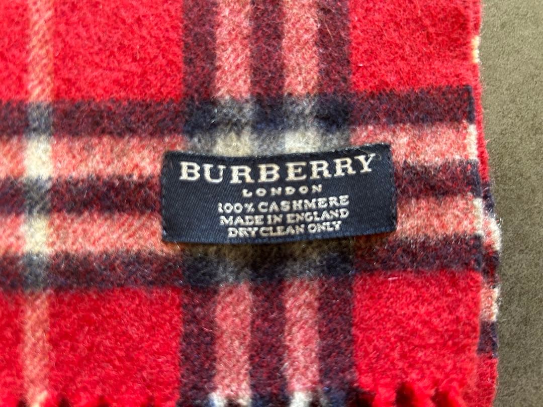 Burberryカシミヤマフラー【赤】