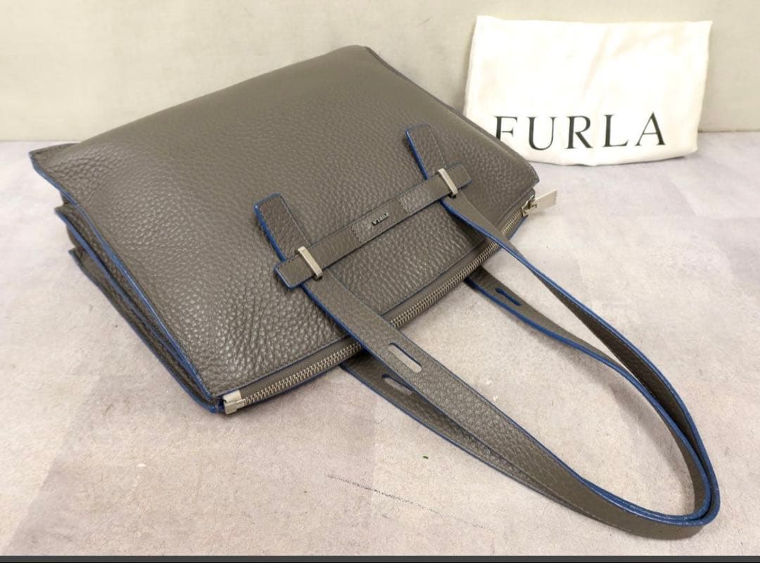 あきせい　フルラ　ジョーべ　レザー トートバッグ グレー