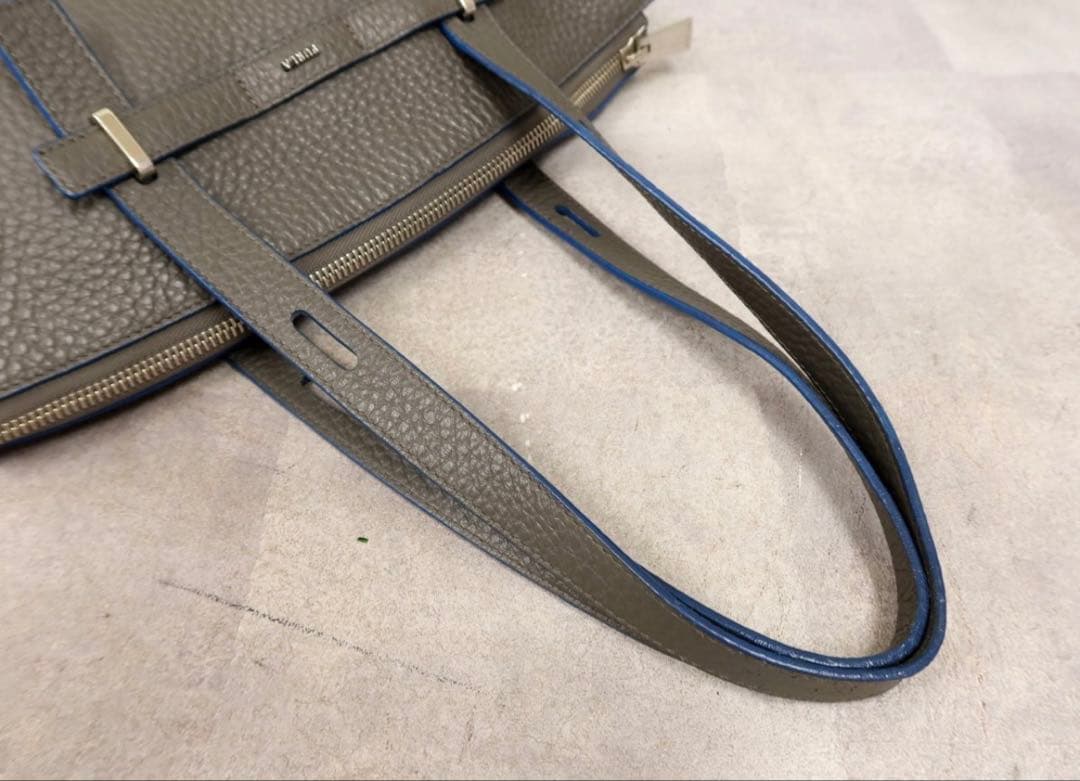 あきせい　フルラ　ジョーべ　レザー トートバッグ グレー