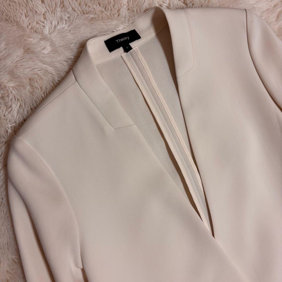 Theory セオリー 白 ロング ジャケット カーディガン 卒服 入園入学