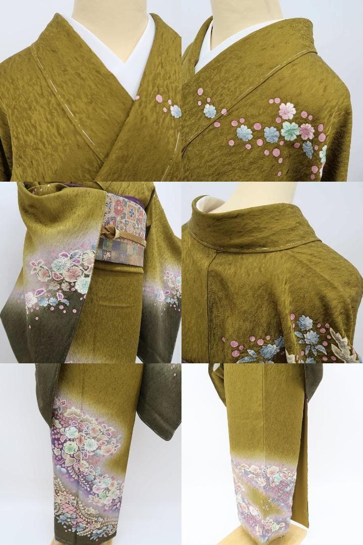 新品 仕付糸付 湯谷文雄落款 辻が花 袷 着物“花咲く夢幻の流れ”訪問着R+20