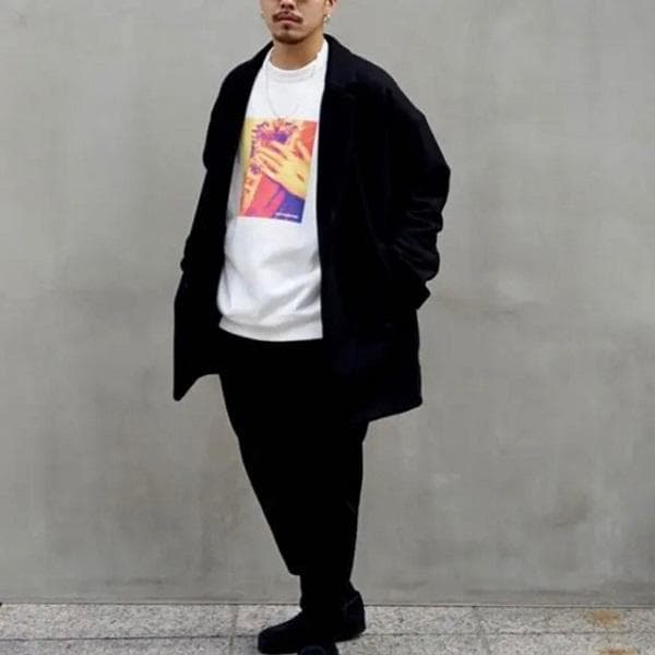 良品 定価70400円 COOTIE ウールモッサ チェスターコート ブラックM