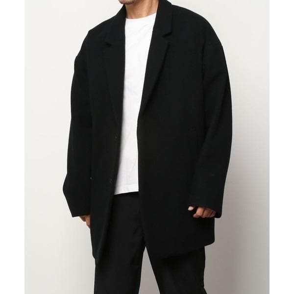 良品 定価70400円 COOTIE ウールモッサ チェスターコート ブラックM