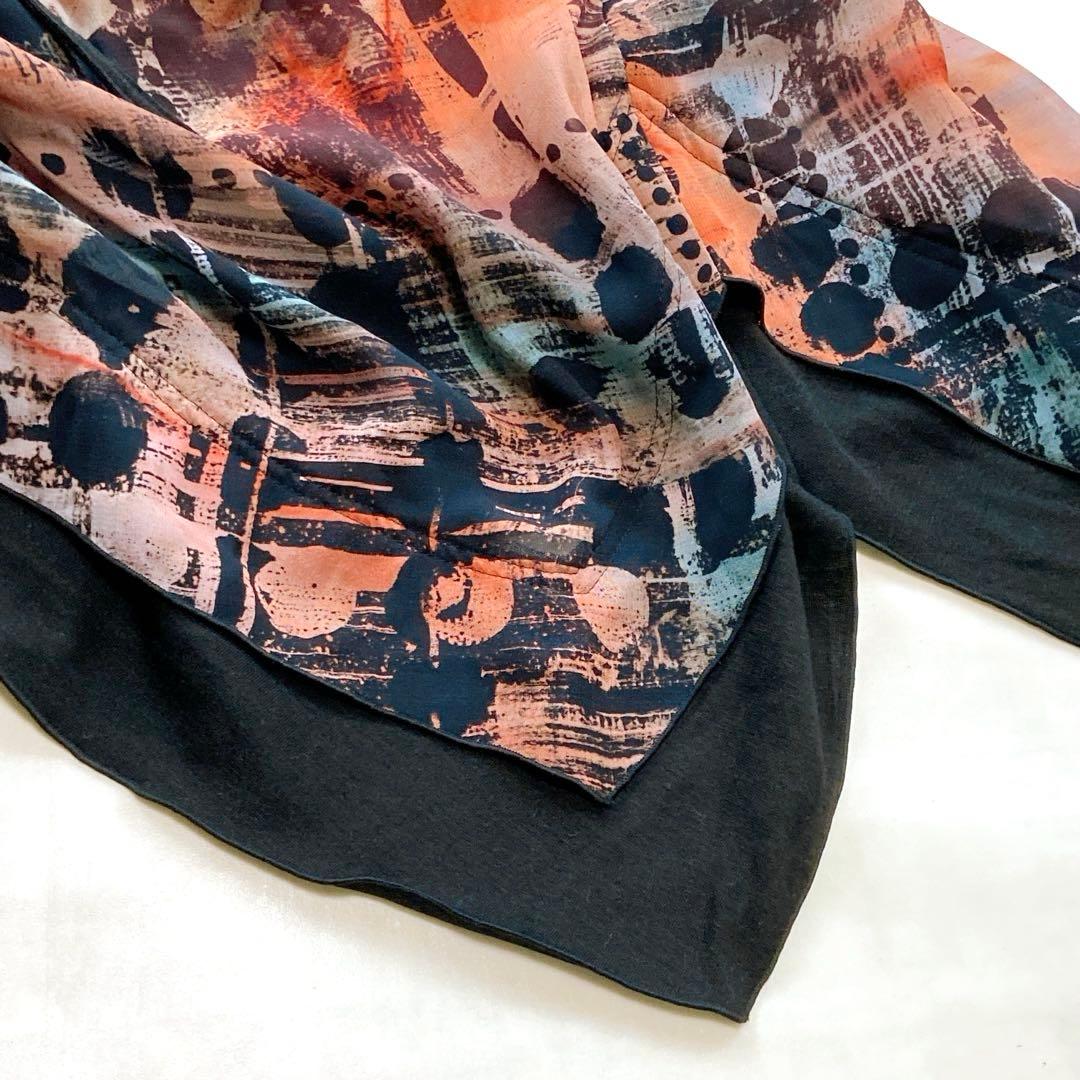 美品 エイココンドウ ロングコート ダブルジップ リボン ギャザー