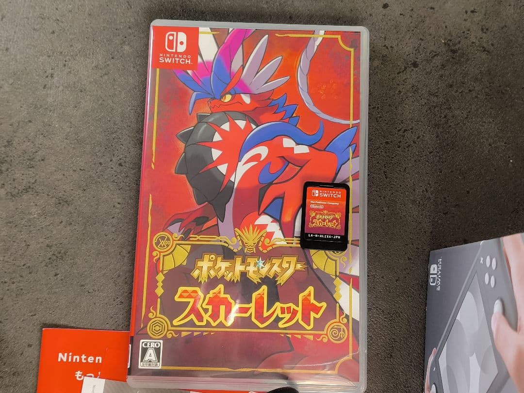 ミ*ズ様 Switch Light grey 本体 ポケモンスカーレットソフト