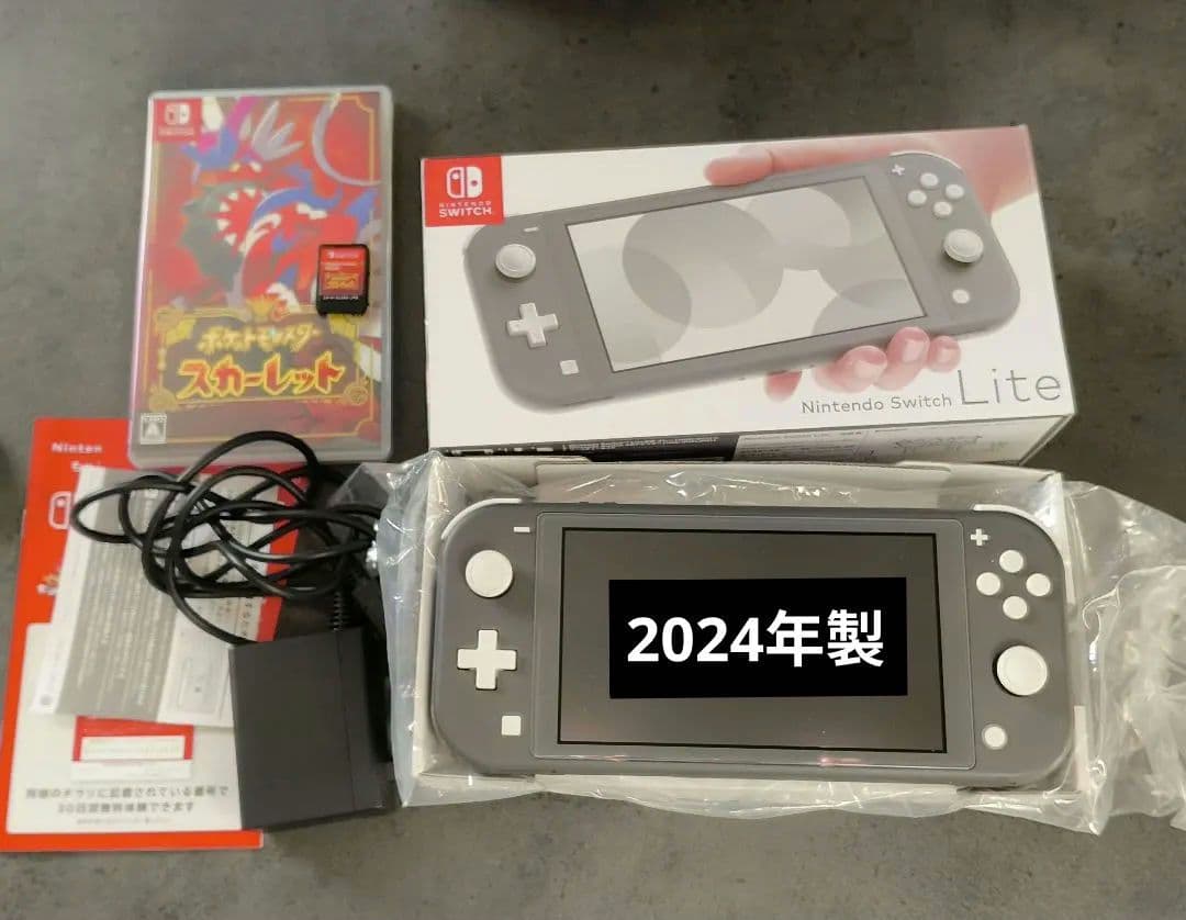 ミ*ズ様 Switch Light grey 本体 ポケモンスカーレットソフト