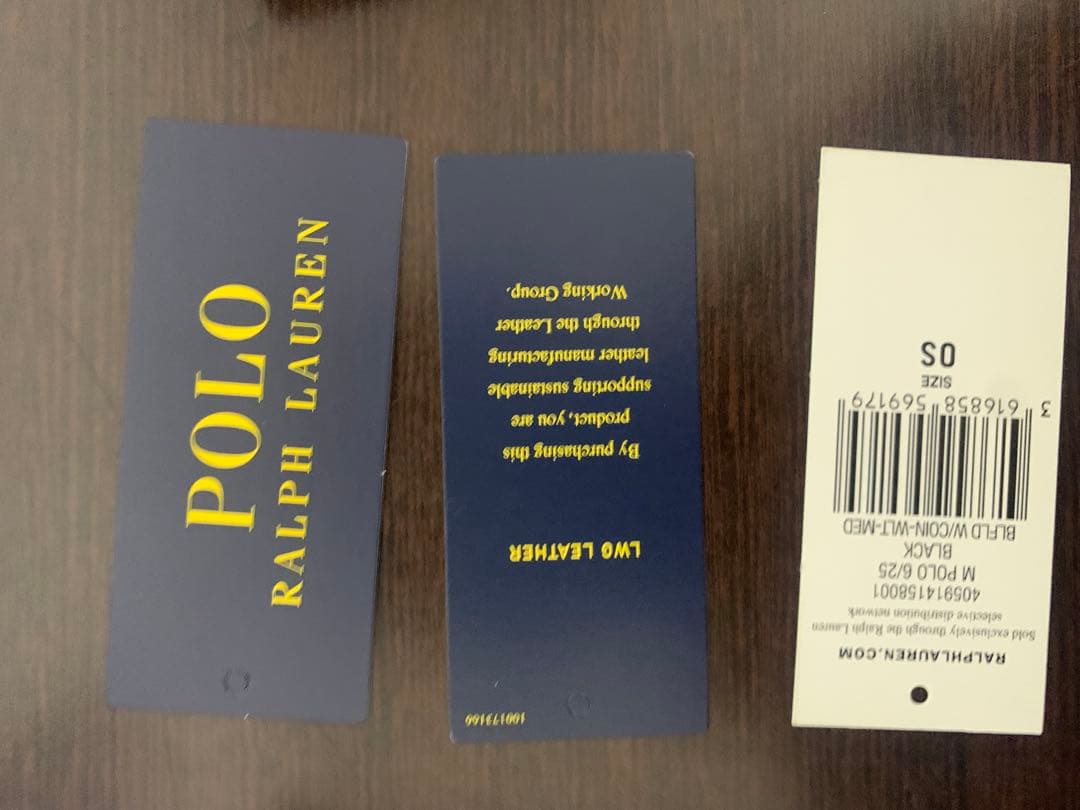 POLO RALPH LAUREN ポロラルフローレン 二つ折り財布ブラック本革