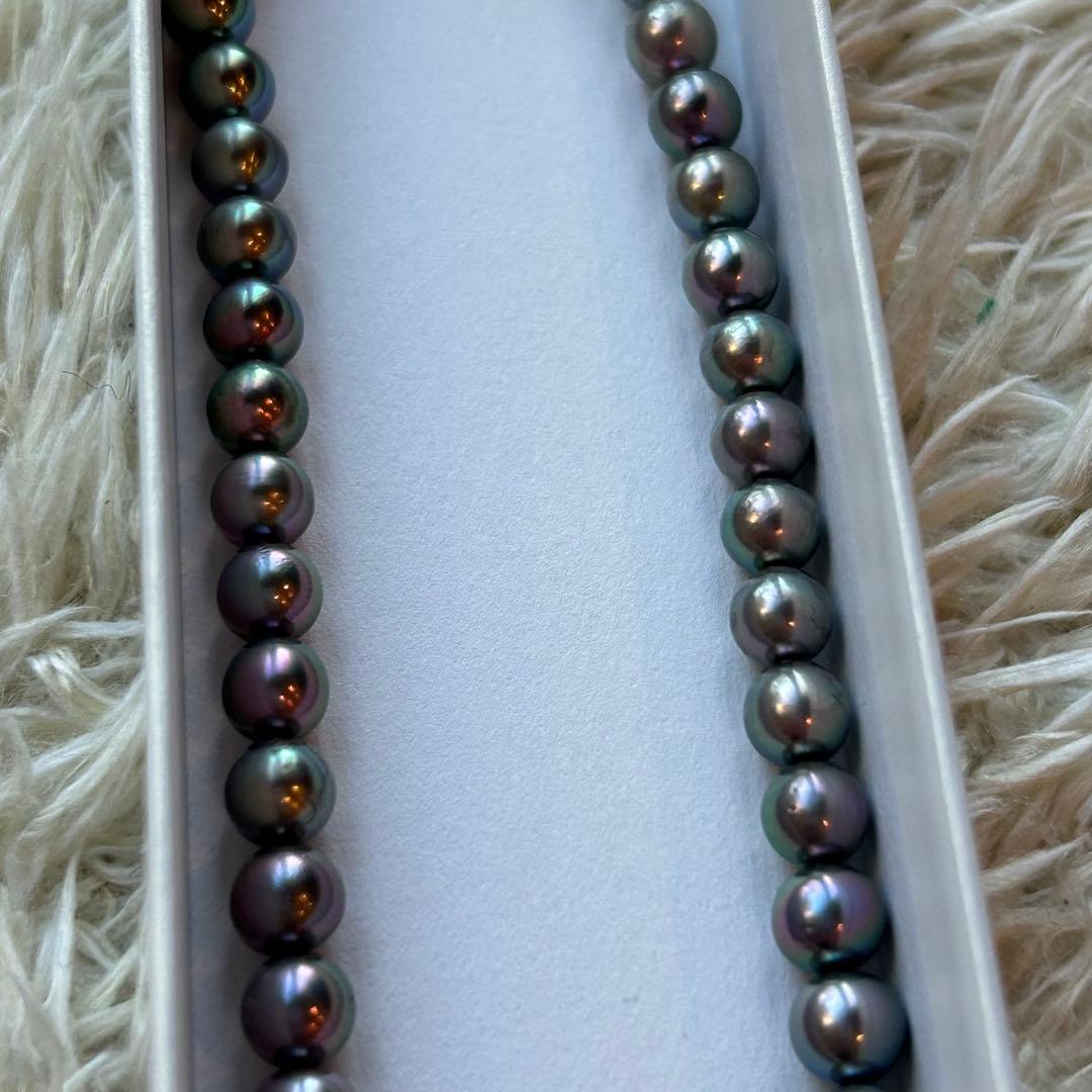 【新品未使用✨️鑑別書つき】あこや本真珠パールネックレス 6.5mm ピーコック