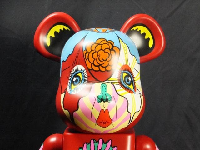 現代美術 田名網敬一　直筆サイン『BE@RBRICK 1000％赤』1205B