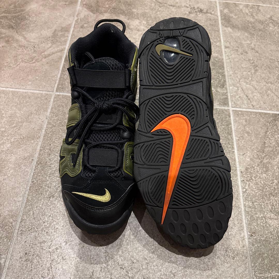 NIKE AIR モアテン 25.5cm ブラック/オリーブグリーン
